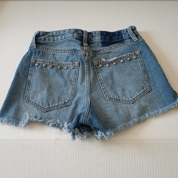 Abercrombie & Fitch Annie High Rise Blue Denim Jean Shorts - Picture 2 of 5